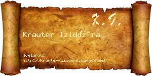 Krauter Izidóra névjegykártya